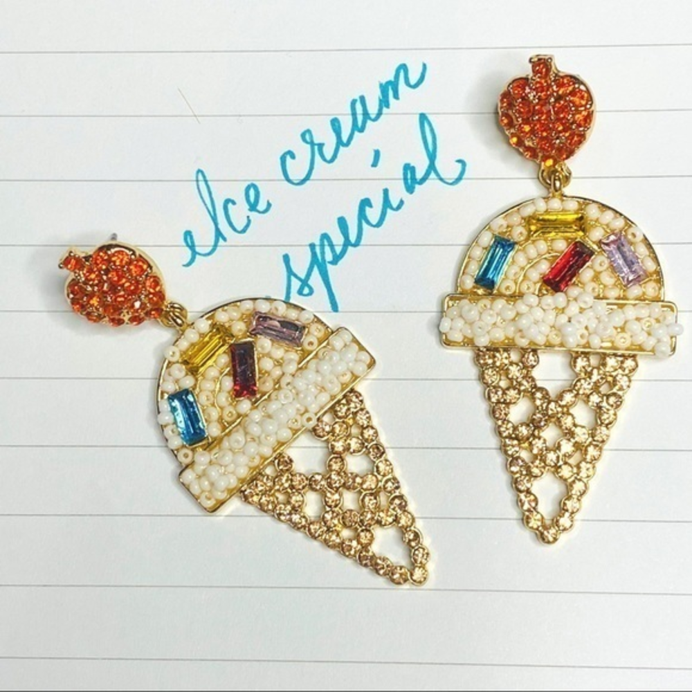 • Ice Cream Social • Cute Rhinestone Earrings